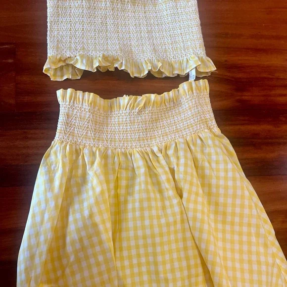 Zara Yellow and White Gingham Skirt Set - Picture 10 of 14